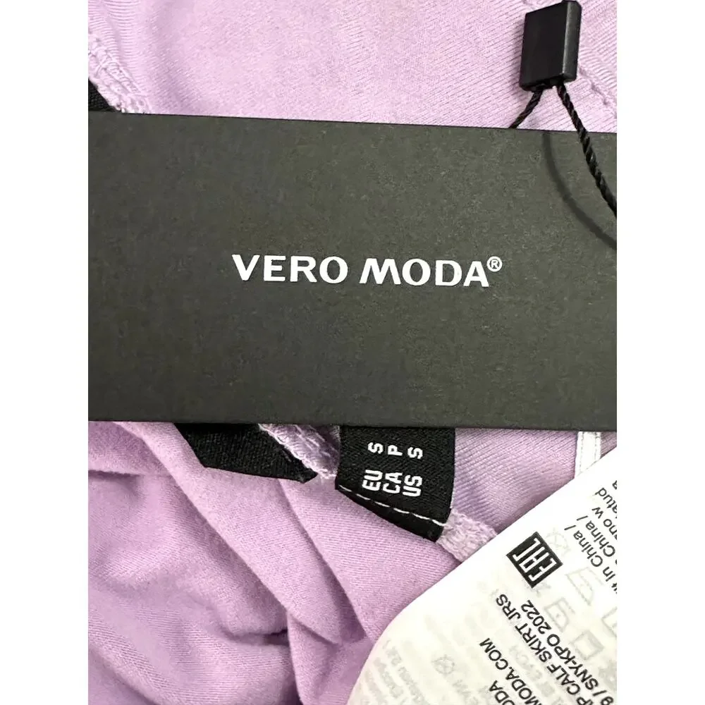 Vero Moda  Purple Above Knee Bodycon Skirt Side Slit Back Zip S NWT Streetwear